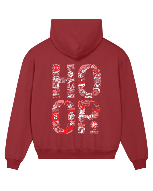 HOOP BACK HOODIE | Burgundy - Unisex